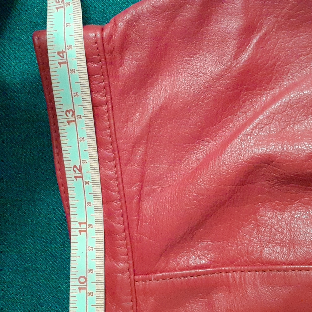 Dana Brooke petite red leather skirt